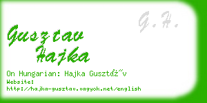 gusztav hajka business card